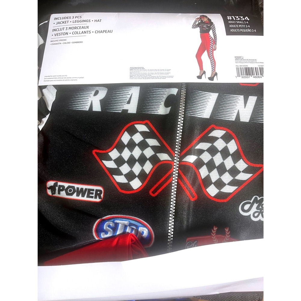 NWT Womens Race Car Driver Costume Small 2-4 Racing Halloween 3 Piece Outfit - Picture 6 of 12